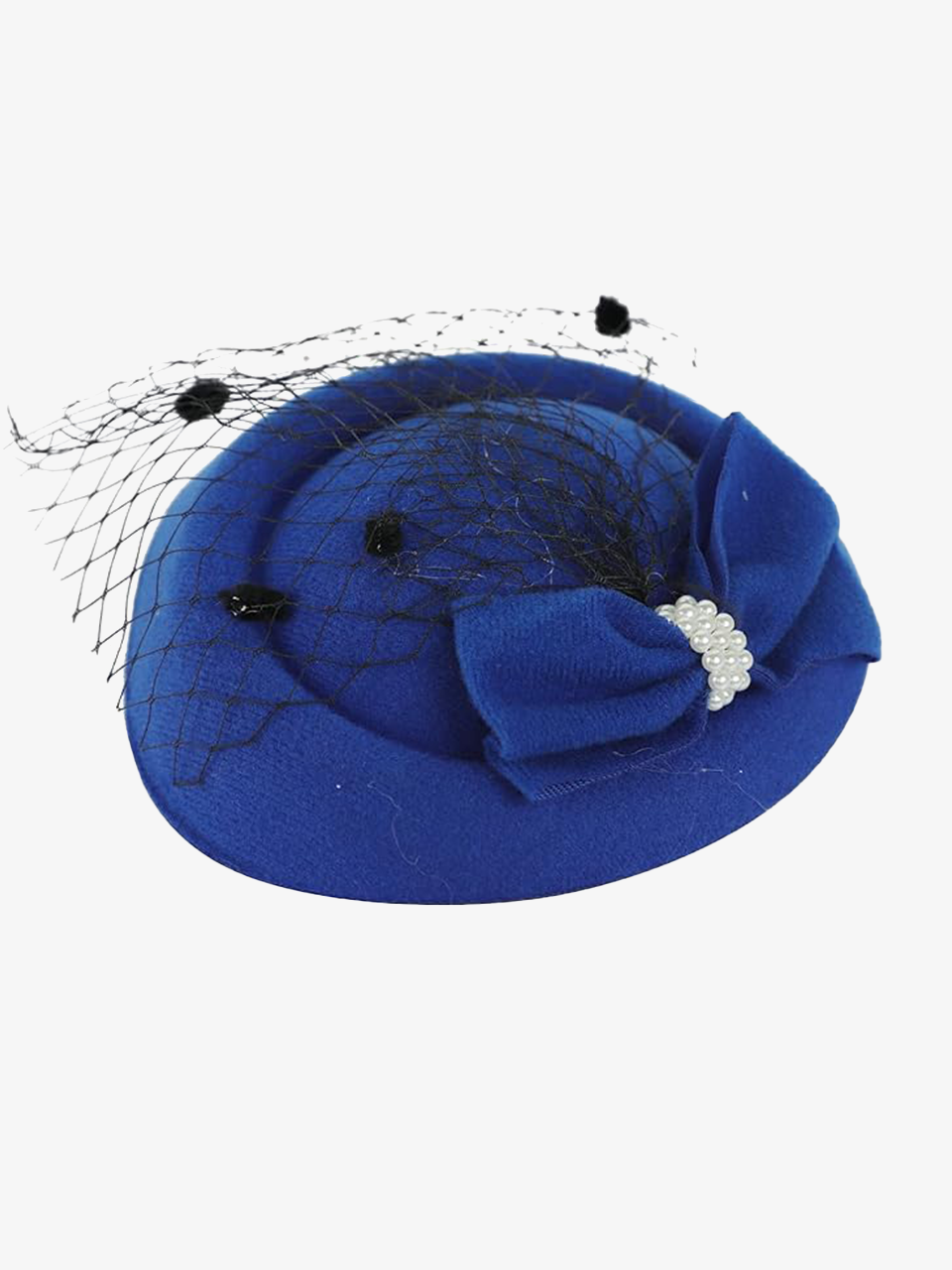 Bow Knot Pillbox Hat with Black Veil