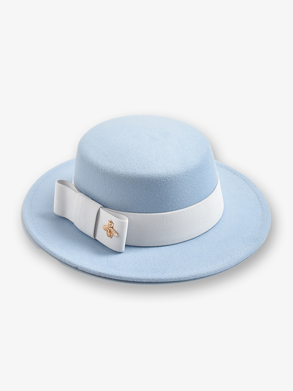 Brim Hat with Ribbon and Bee Ornament