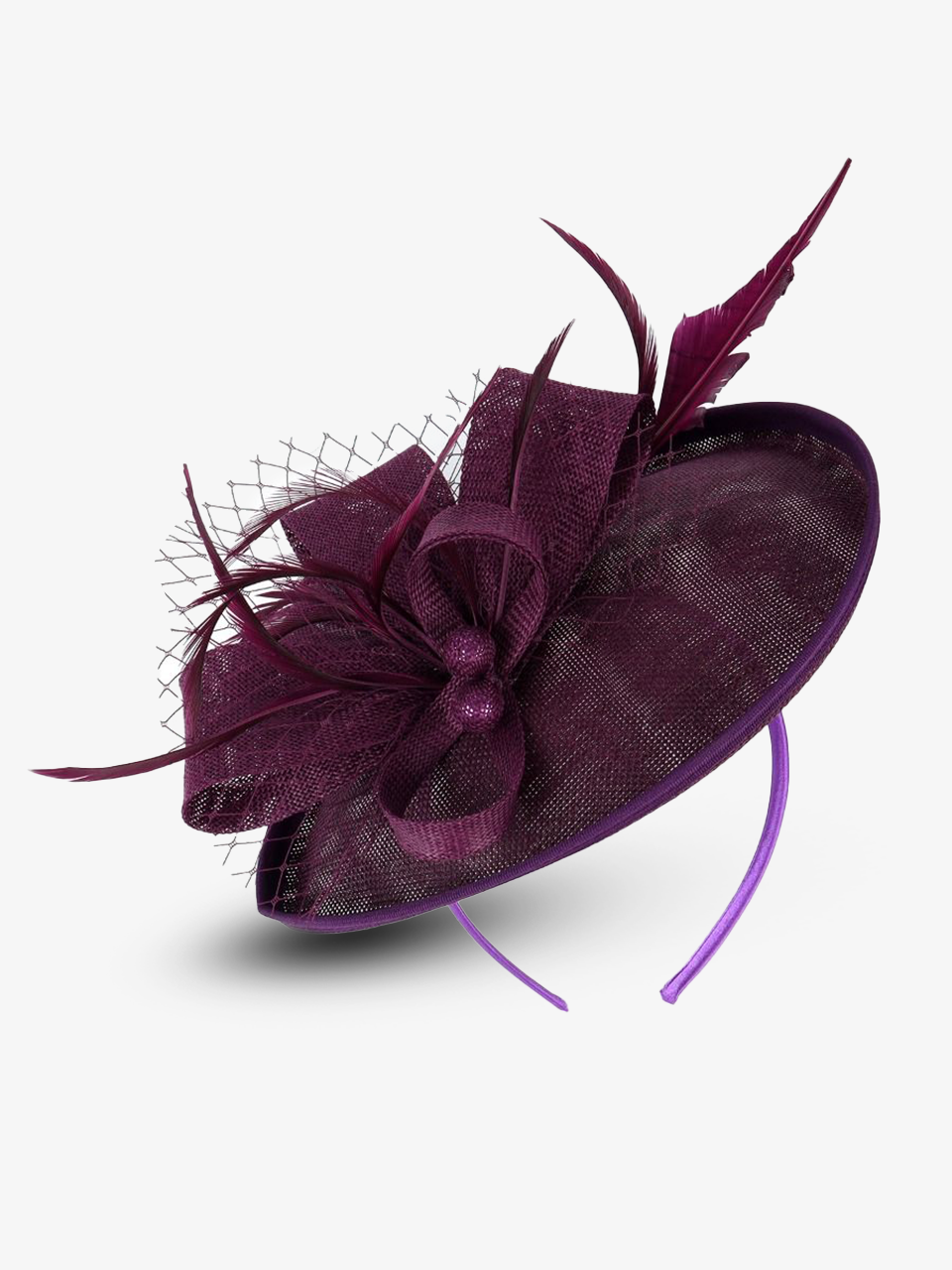 Feather and Floral Embellished Pillbox Hat