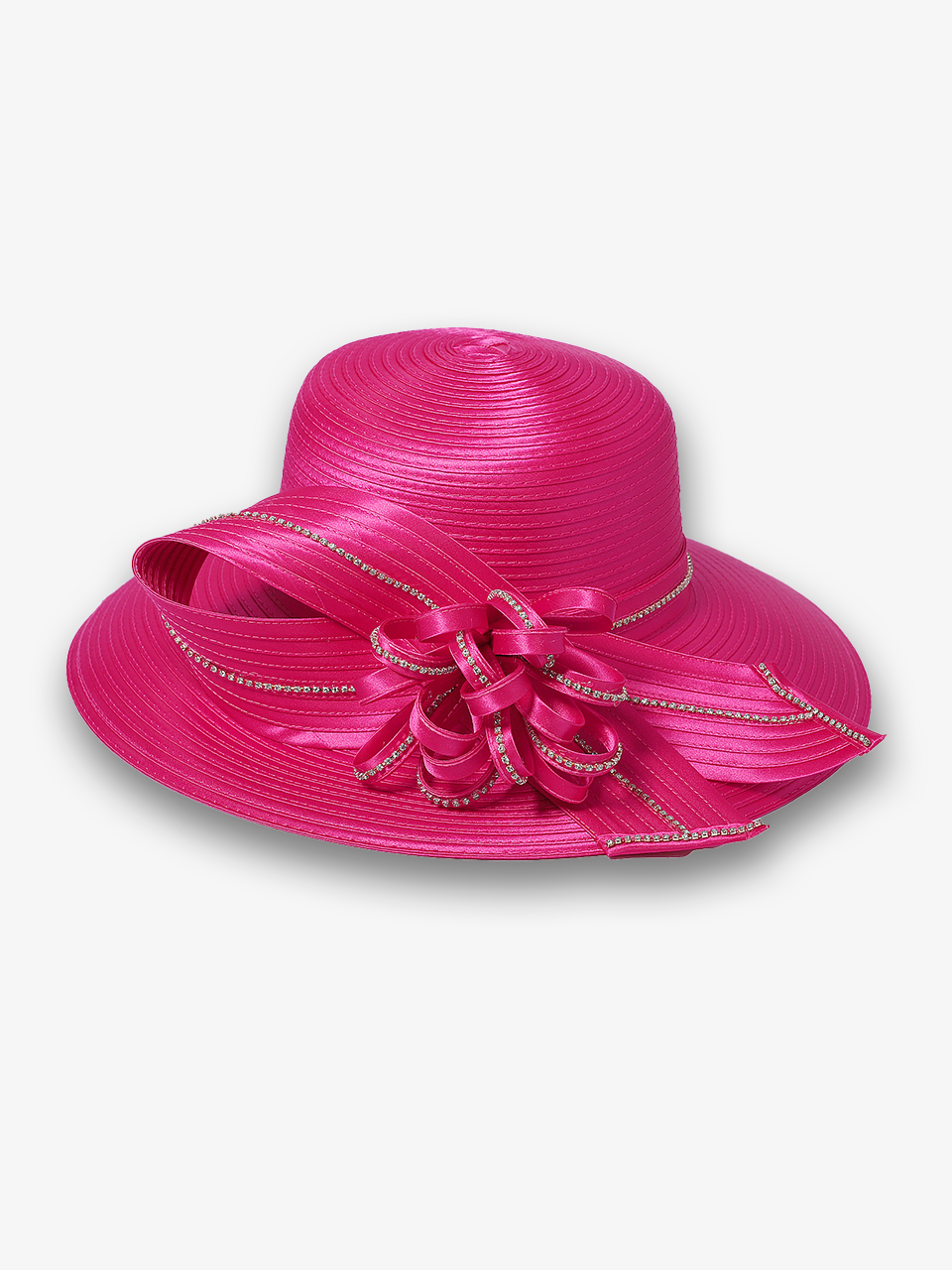 Floral Bow Wide Brimmed Hat