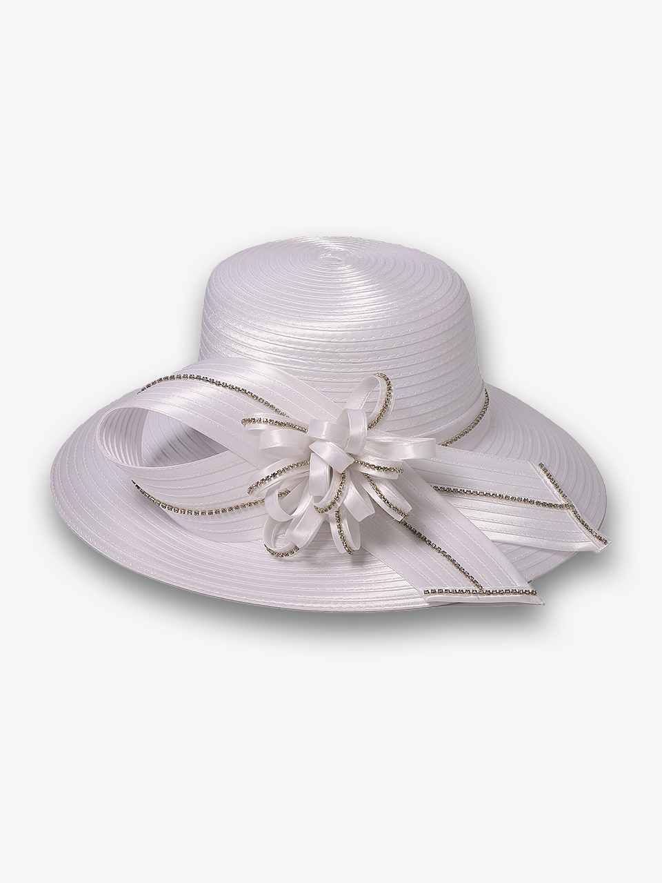 Floral Bow Wide Brimmed Hat