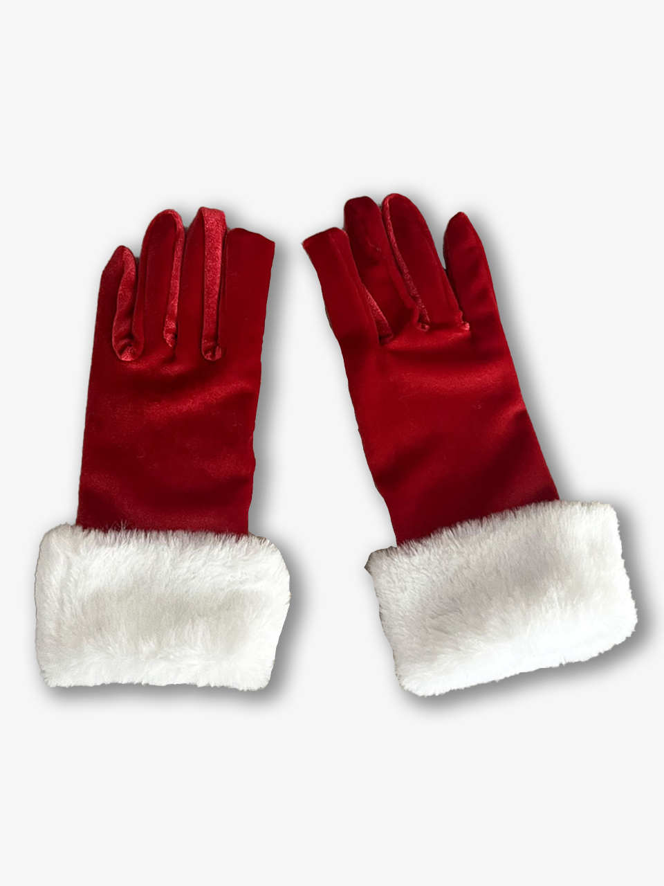  Fur Trimmed Velvet Gloves