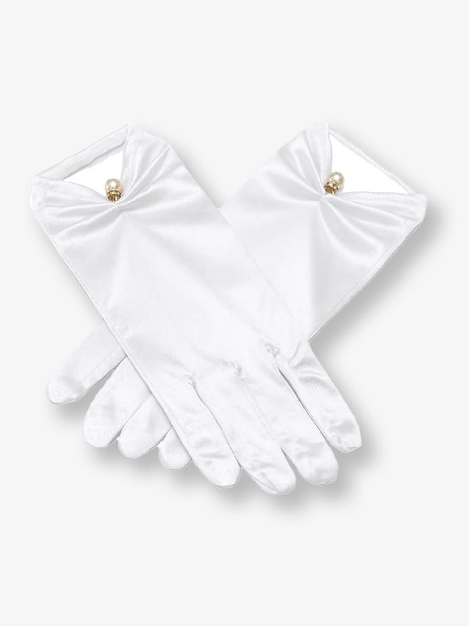 Petal Pearl Satin Wrist Gloves