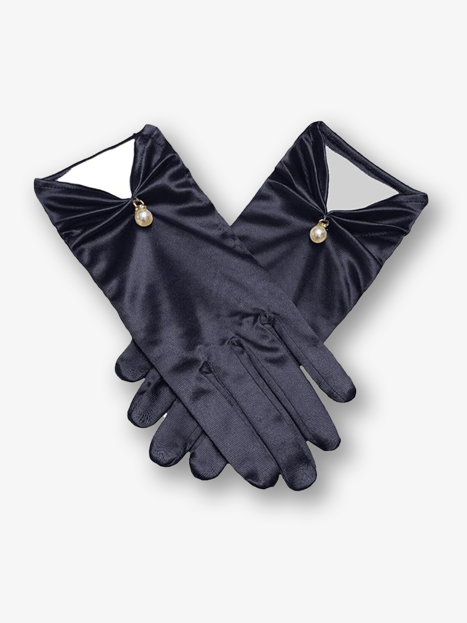 Petal Pearl Satin Wrist Gloves