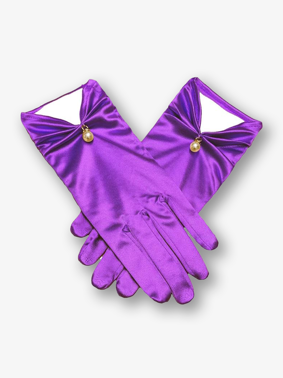 Petal Pearl Satin Wrist Gloves