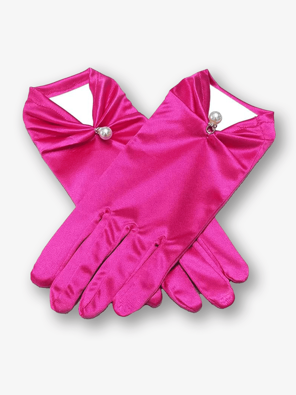 Petal Pearl Satin Wrist Gloves