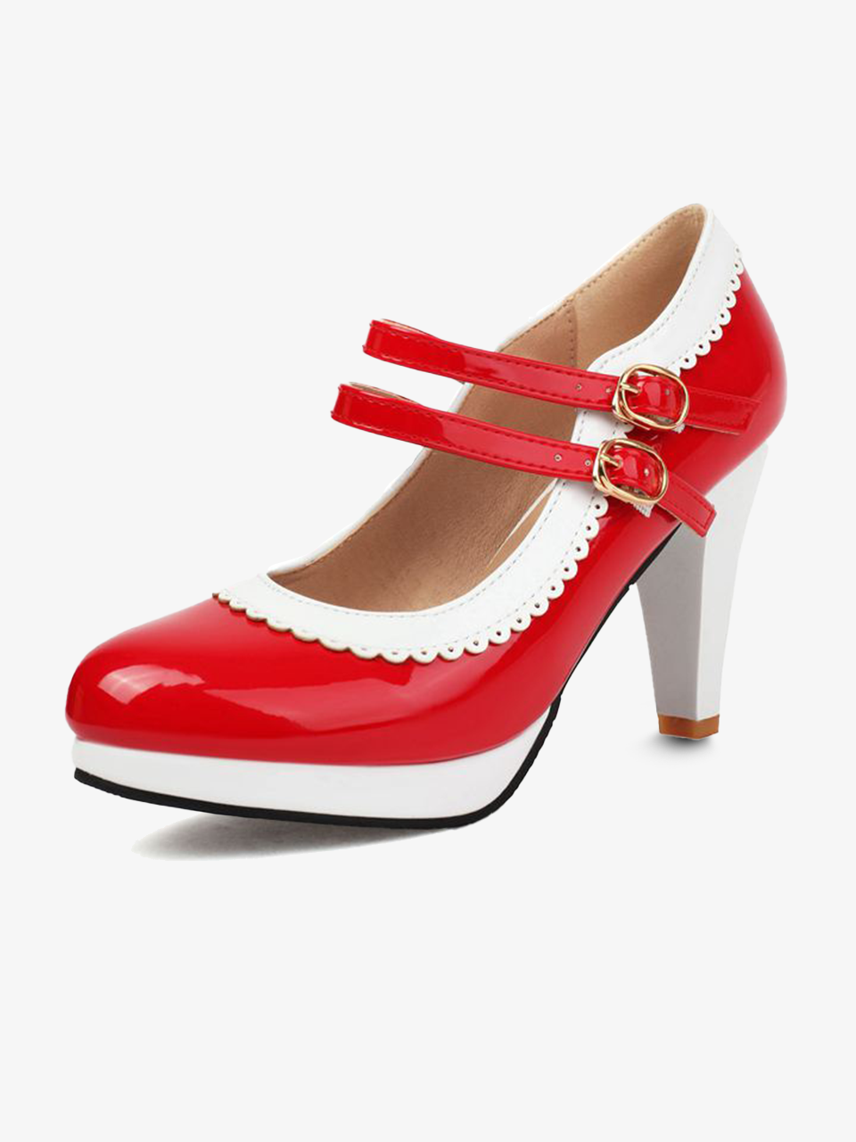 Pointed Toe Mary Jane Shoes with Ankle Strap
