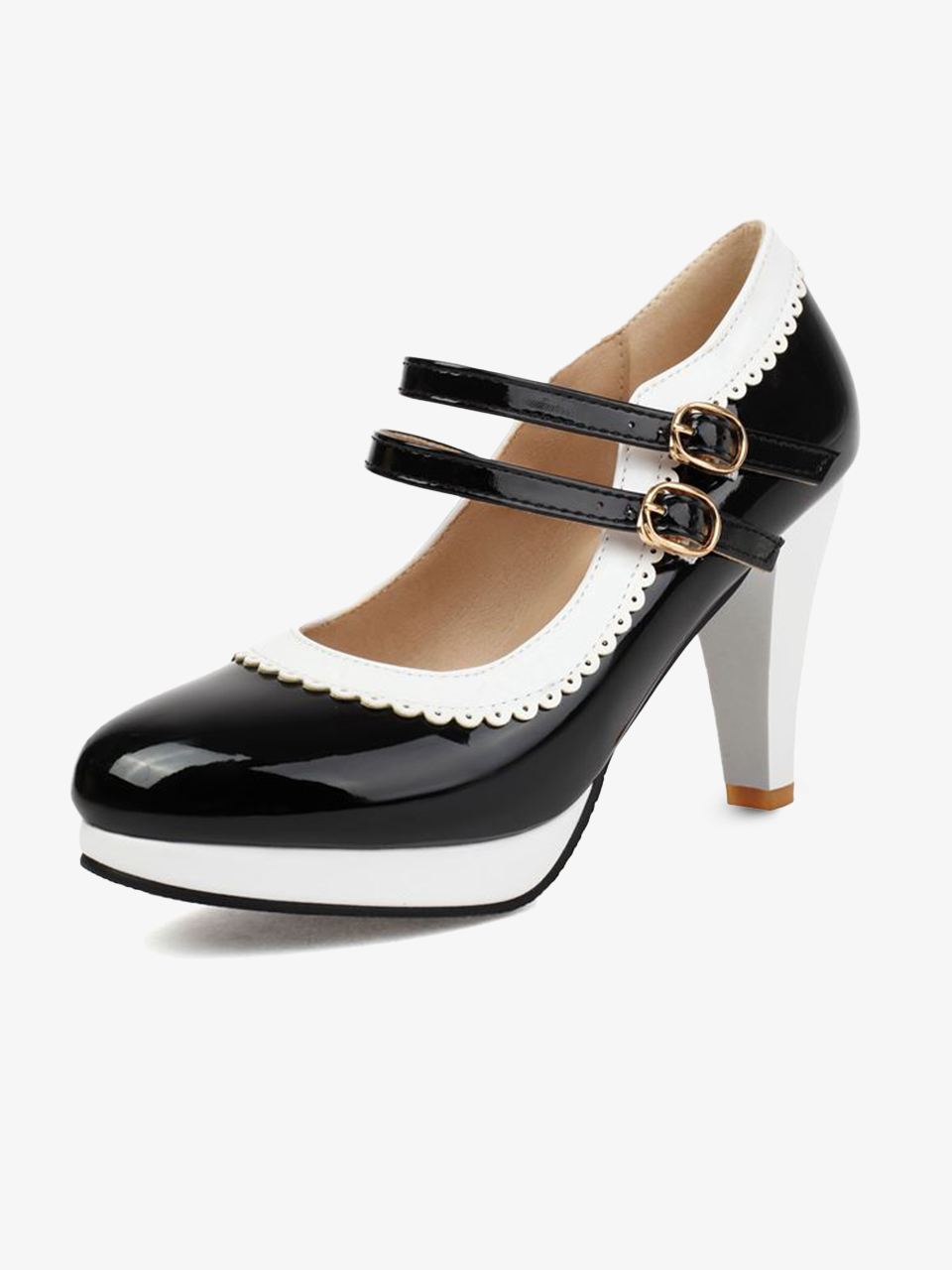 Pointed Toe Mary Jane Shoes with Ankle Strap