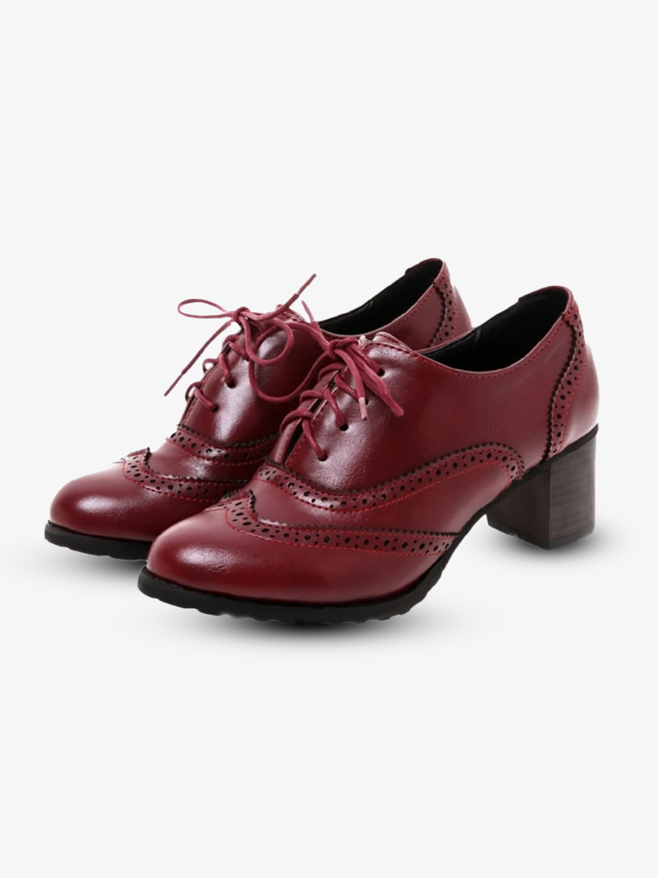 Round Toe Lace Up Brogue Boots