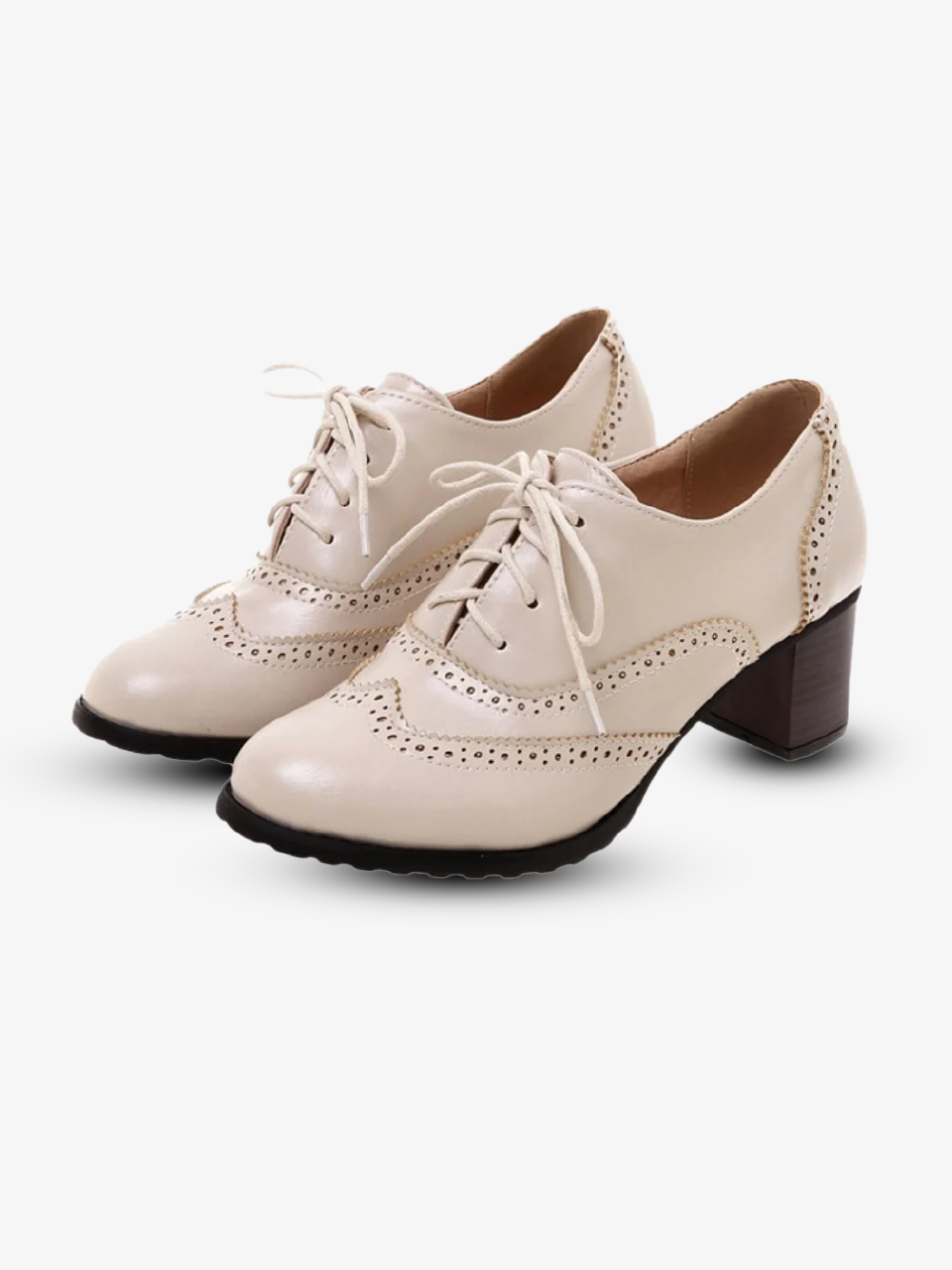 Round Toe Lace Up Brogue Boots