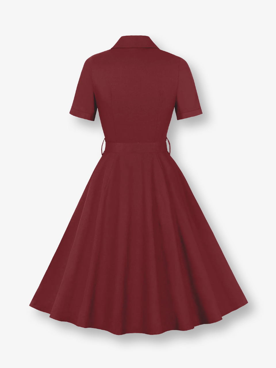 Single-Breasted Wide Skirt Midi Dress