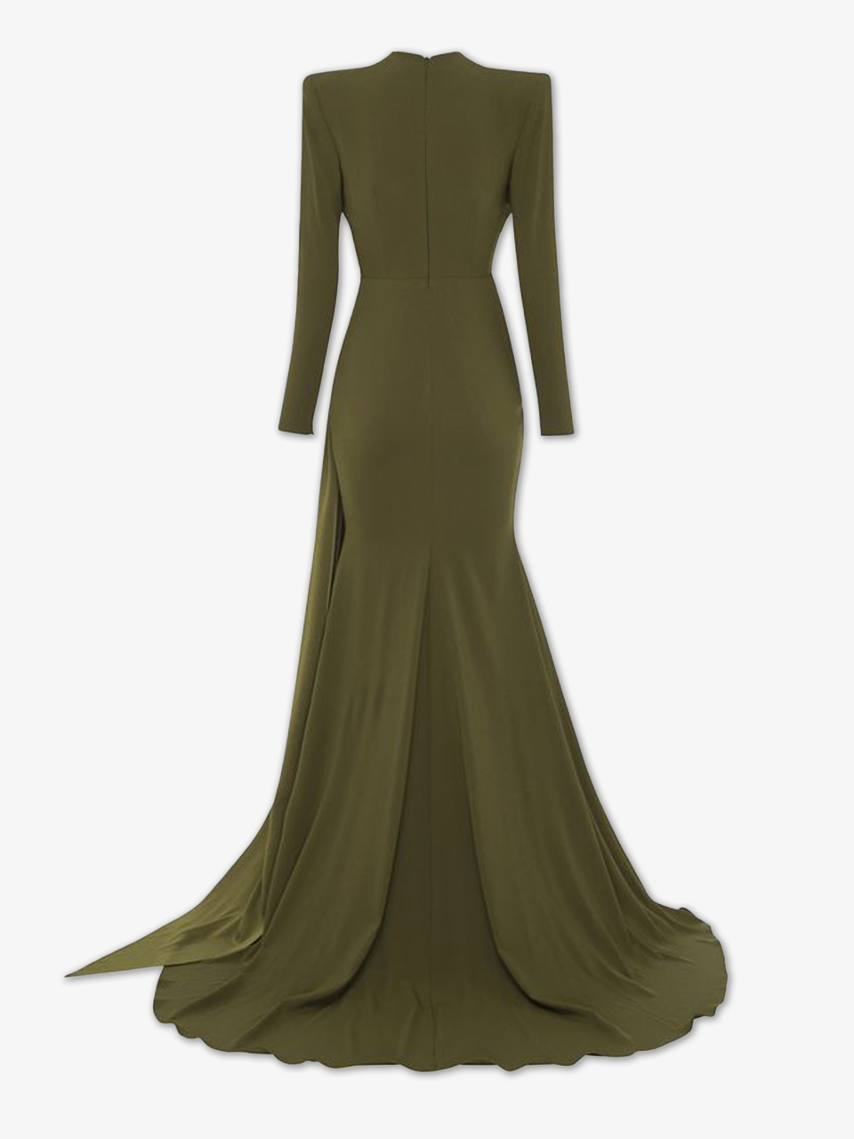 V-Neck Sweep Train Evening Gown